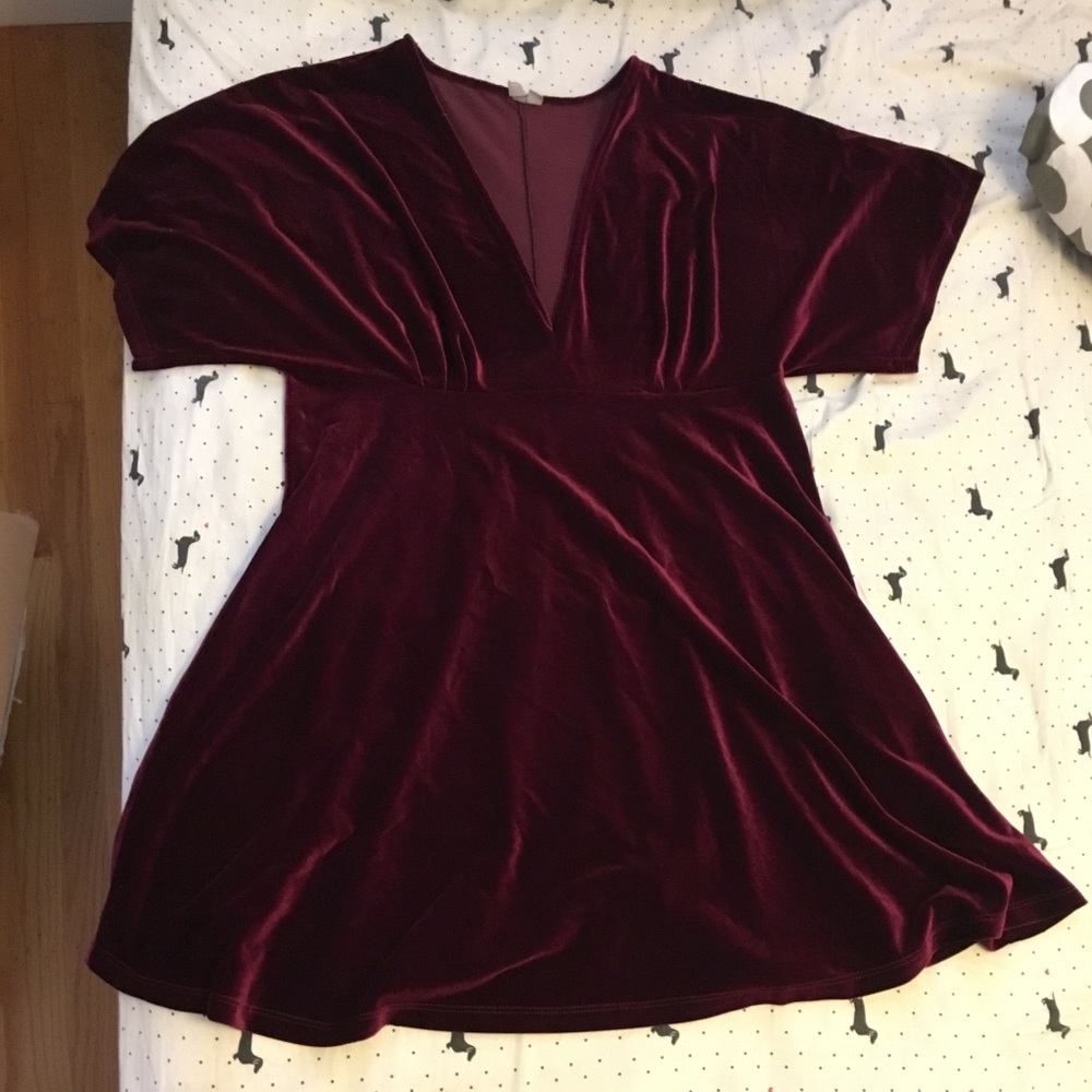 Burgundy velvet ASOS curve dress